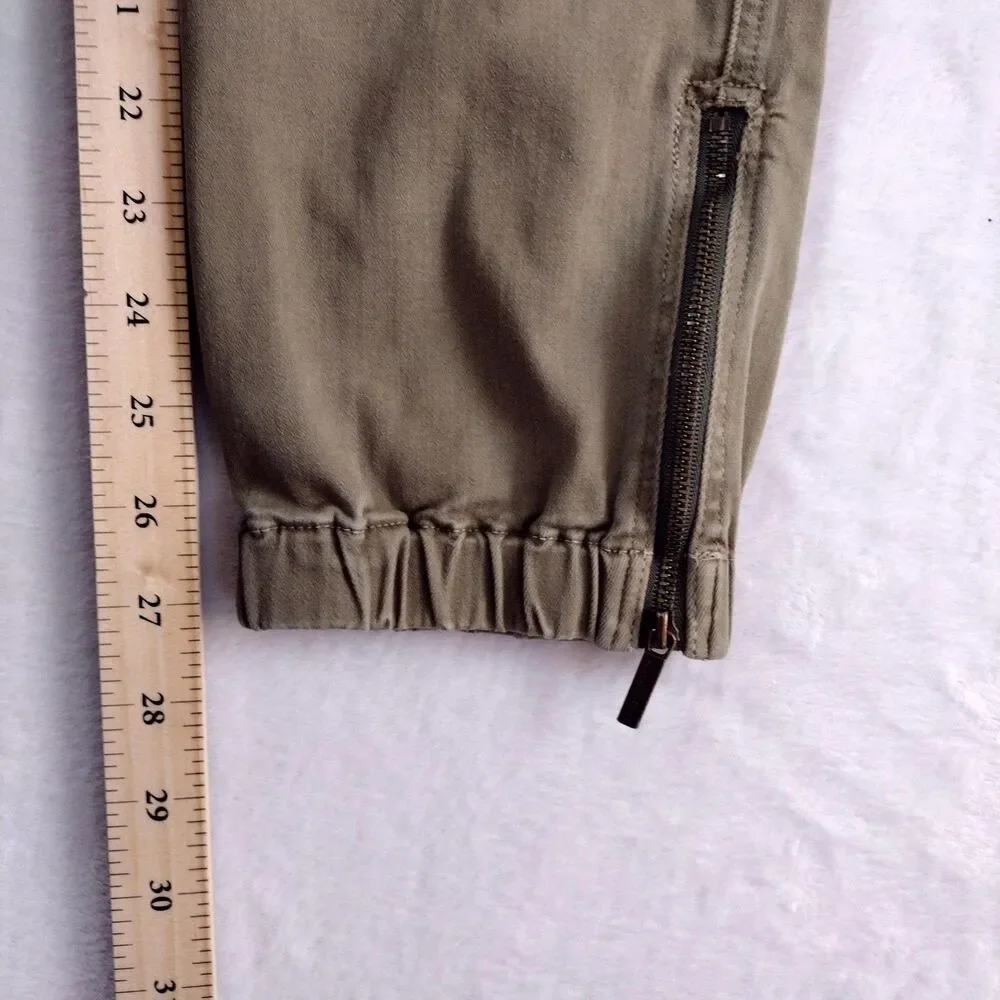 Michael Michael Kors Womens Olive Green Cargo Jogger Pants‎ Size 8 Zip Utility